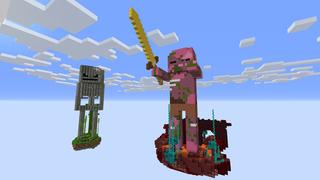 Screenshot of the Minecraft Bedrock Marketplace product Mob Skyblock created by Pixelusion.