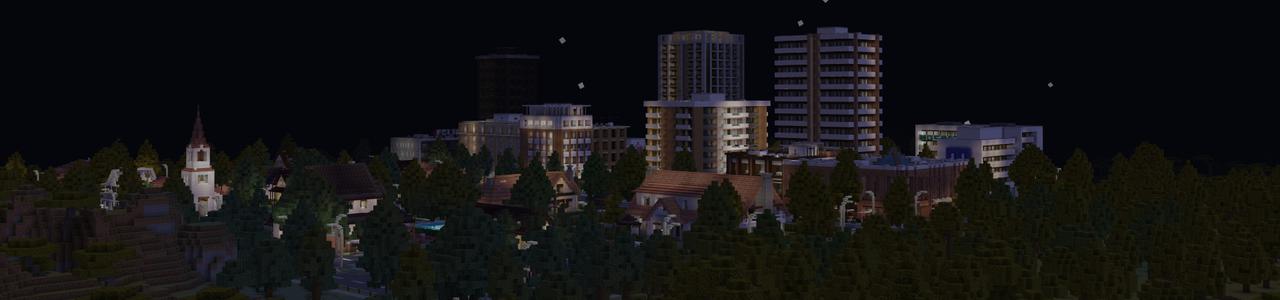 Panorama of the Minecraft Bedrock Marketplace product Modern City Living created by Pixelusion.