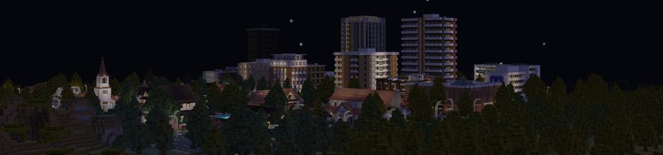 Panorama of the Minecraft Bedrock Marketplace product Modern City Living created by Pixelusion.