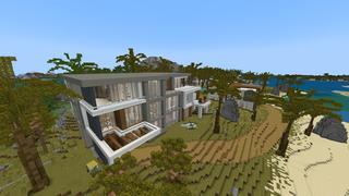 Screenshot of the Minecraft Bedrock Marketplace product Modern Island Mansion created by Pixelusion.