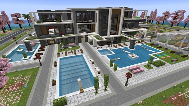 Screenshot of the Minecraft Bedrock Marketplace product Modern Mansion created by Pixelusion.
