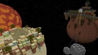 Screenshot of the Minecraft Bedrock Marketplace product New Worlds Skyblock created by Pixelusion.