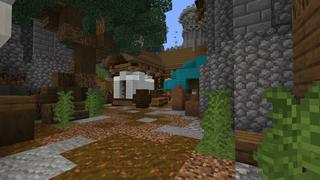 Screenshot of the Minecraft Bedrock Marketplace product NOOB vs PRO vs GOD Castles created by Pixelusion.