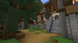 Screenshot of the Minecraft Bedrock Marketplace product NOOB vs PRO vs GOD Castles created by Pixelusion.