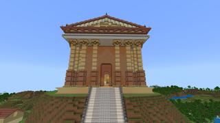 Screenshot of the Minecraft Bedrock Marketplace product Noob VS Pro VS God Roman House created by Pixelusion.