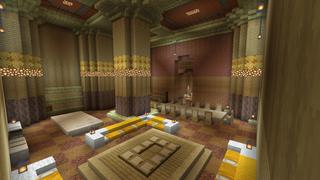 Screenshot of the Minecraft Bedrock Marketplace product Noob VS Pro VS God Roman House created by Pixelusion.