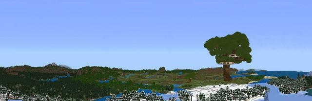 Panorama of the Minecraft Bedrock Marketplace product NOOB VS PRO VS GOD TREEHOUSE created by Pixelusion.