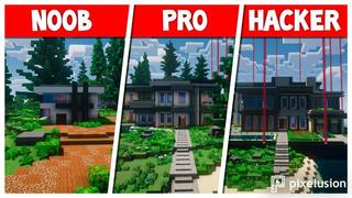 Thumbnail of the Minecraft Bedrock Marketplace product Noob Vs Pro Vs Hacker: Mansion created by Pixelusion.