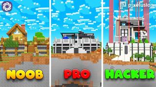 Thumbnail of the Minecraft Bedrock Marketplace product NoobVsProVsHacker: Futuristic created by Pixelusion.