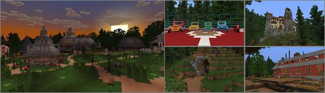 Panorama of the Minecraft Bedrock Marketplace product Oakvale created by Pixelusion.