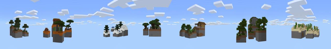 Panorama of the Minecraft Bedrock Marketplace product One Block Lucky Block created by Pixelusion.