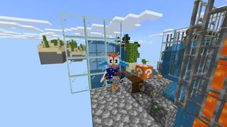 Screenshot of the Minecraft Bedrock Marketplace product One Block Lucky Block created by Pixelusion.