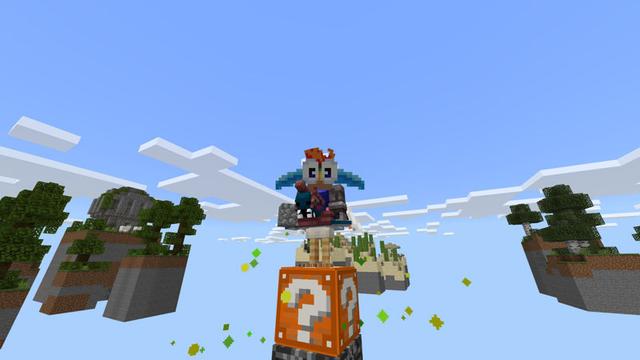 Screenshot of the Minecraft Bedrock Marketplace product One Block Lucky Block created by Pixelusion.