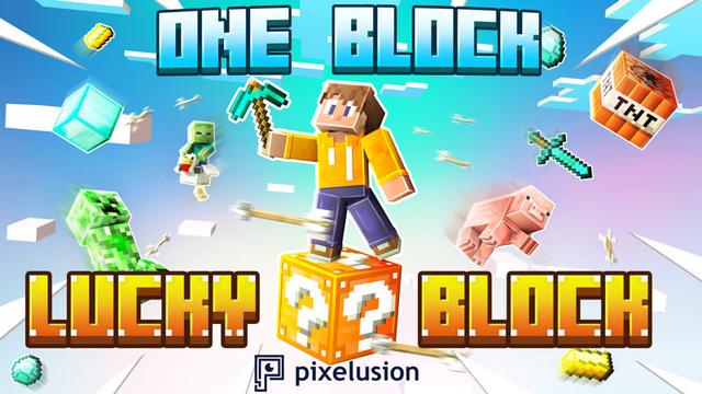 Thumbnail of the Minecraft Bedrock Marketplace product One Block Lucky Block created by Pixelusion.