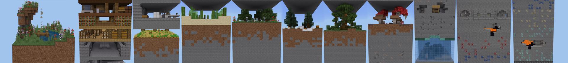 Panorama of the Minecraft Bedrock Marketplace product One Chunk Challenge created by Pixelusion.