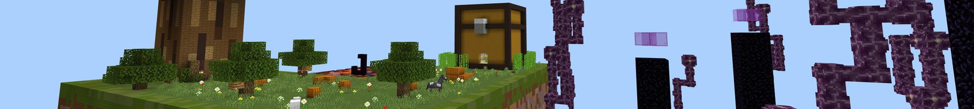 Panorama of the Minecraft Bedrock Marketplace product One Island Survival created by Pixelusion.