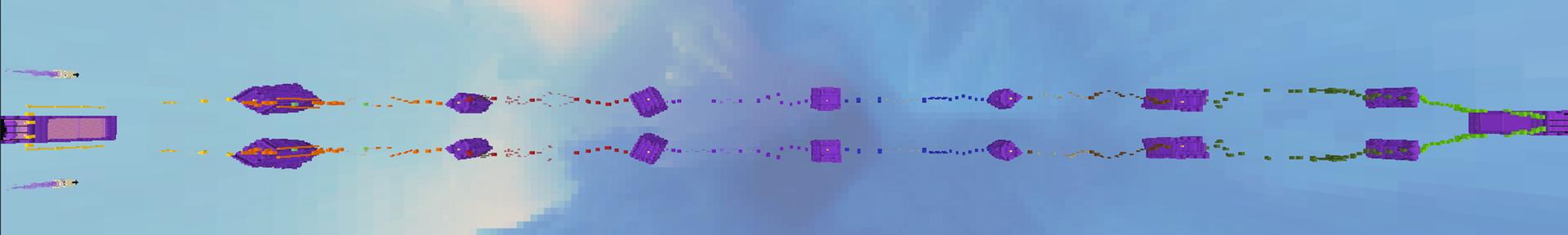 Panorama of the Minecraft Bedrock Marketplace product Parkour Race created by Pixelusion.