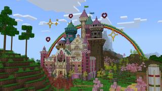 Screenshot of the Minecraft Bedrock Marketplace product Pink Castle created by Pixelusion.