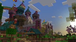 Screenshot of the Minecraft Bedrock Marketplace product Pink Castle created by Pixelusion.