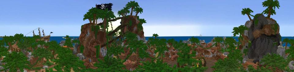 Panorama of the Minecraft Bedrock Marketplace product Pirate Island created by Pixelusion.