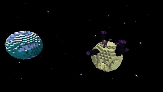 Screenshot of the Minecraft Bedrock Marketplace product Planet Skyblock created by Pixelusion.