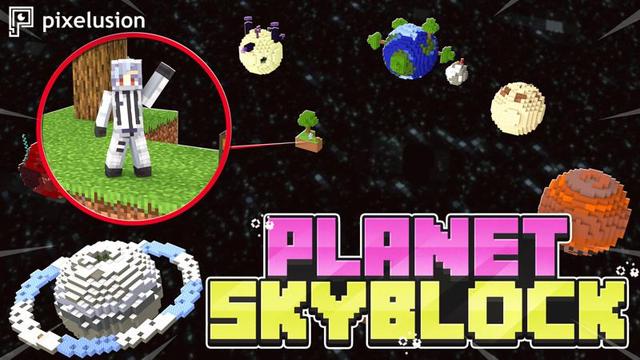 Thumbnail of the Minecraft Bedrock Marketplace product Planet Skyblock created by Pixelusion.