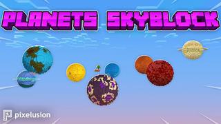 Thumbnail of the Minecraft Bedrock Marketplace product Planets Skyblock created by Pixelusion.