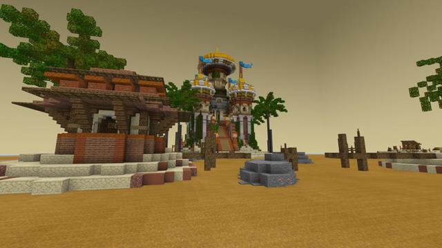 Screenshot of the Minecraft Bedrock Marketplace product Quicksand Islands created by Pixelusion.