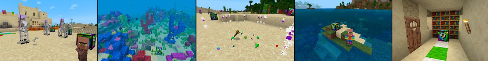 Panorama of the Minecraft Bedrock Marketplace product Rainbow Lucky Blocks created by Pixelusion.