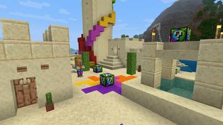 Screenshot of the Minecraft Bedrock Marketplace product Rainbow Lucky Blocks created by Pixelusion.