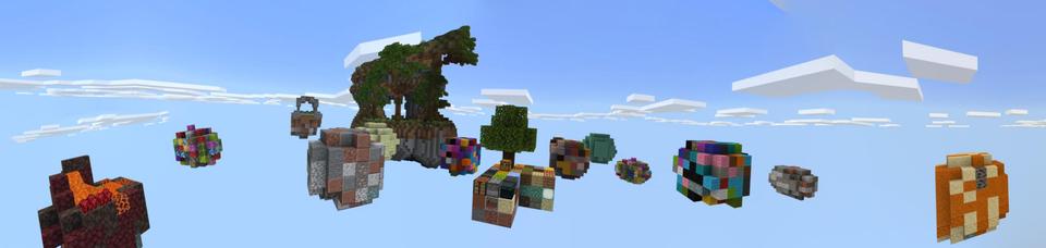 Panorama of the Minecraft Bedrock Marketplace product Randomized Skyblock created by Pixelusion.