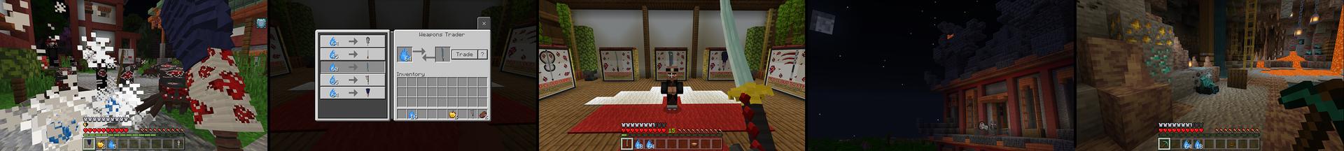 Panorama of the Minecraft Bedrock Marketplace product Red Cloud Weapons created by Pixelusion.