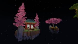 Screenshot of the Minecraft Bedrock Marketplace product Sakura Skyblock created by Pixelusion.