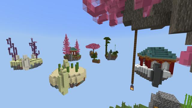Screenshot of the Minecraft Bedrock Marketplace product Sakura Skyblock created by Pixelusion.