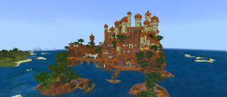 Panorama of the Minecraft Bedrock Marketplace product Savanna Sanctuary created by Pixelusion.