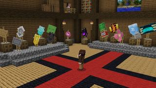 Screenshot of the Minecraft Bedrock Marketplace product Shields Add-On created by Pixelusion.