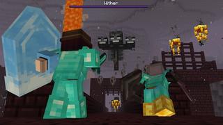 Screenshot of the Minecraft Bedrock Marketplace product Shields Add-On created by Pixelusion.