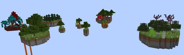 Panorama of the Minecraft Bedrock Marketplace product Simple Skyblock created by Pixelusion.