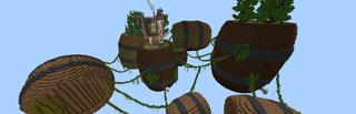 Panorama of the Minecraft Bedrock Marketplace product Sky Barrels created by Pixelusion.
