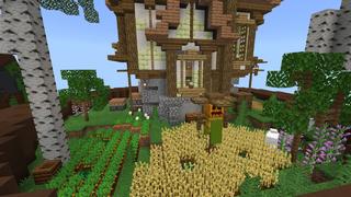 Screenshot of the Minecraft Bedrock Marketplace product Sky Barrels created by Pixelusion.