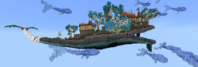 Panorama of the Minecraft Bedrock Marketplace product Sky Whale created by Pixelusion.