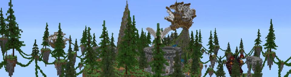 Panorama of the Minecraft Bedrock Marketplace product Sky World created by Pixelusion.