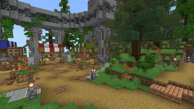 Screenshot of the Minecraft Bedrock Marketplace product Sky World created by Pixelusion.