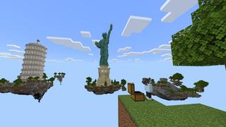 Screenshot of the Minecraft Bedrock Marketplace product Skyblock Monuments created by Pixelusion.