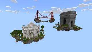 Screenshot of the Minecraft Bedrock Marketplace product Skyblock Monuments created by Pixelusion.