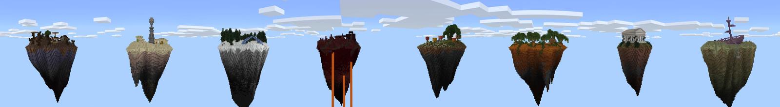 Panorama of the Minecraft Bedrock Marketplace product Skyblock: Noob VS Pro created by Pixelusion.
