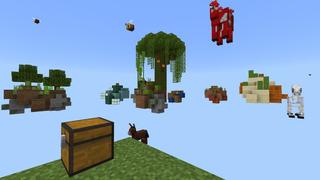 Screenshot of the Minecraft Bedrock Marketplace product Skyblock Raining Mobs created by Pixelusion.