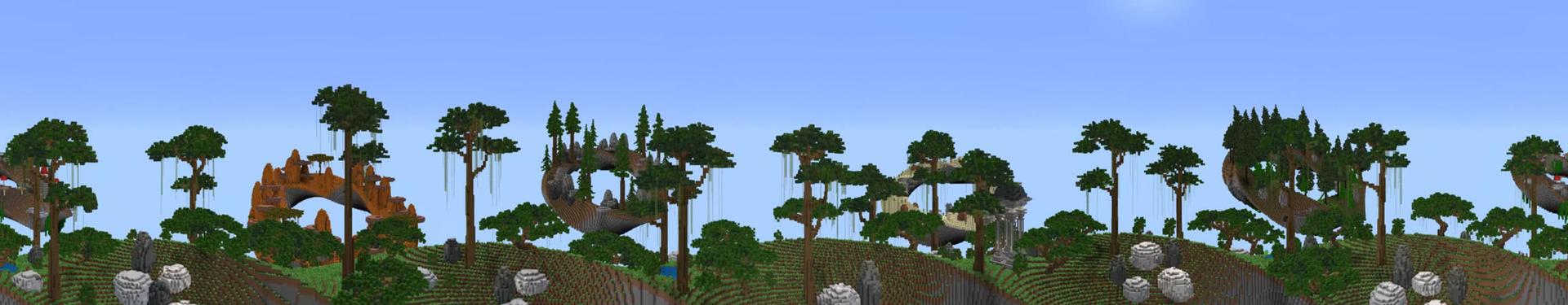 Panorama of the Minecraft Bedrock Marketplace product Skyblock Spirals created by Pixelusion.