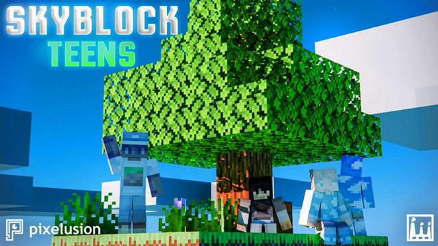 Thumbnail of the Minecraft Bedrock Marketplace product Skyblock Teens created by Pixelusion.