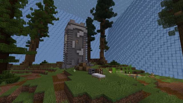 Screenshot of the Minecraft Bedrock Marketplace product Skycube created by Pixelusion.